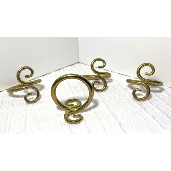 Set Of 4 Gold Swirl Napkin Rings pier 1 - Picture 3 of 4